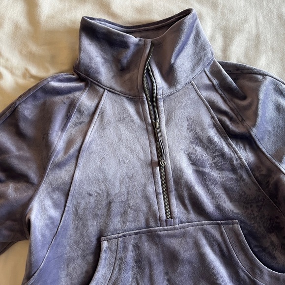 Lululemon Scuba Oversized Funnel-Neck Half Zip Velvet Sweater Sweatshirt Purple - Picture 7 of 15